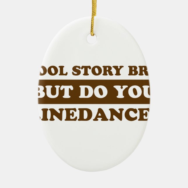 Line dancing dance ceramic tree decoration (Front)