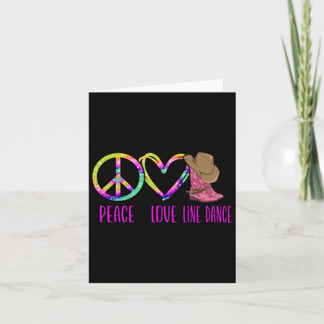 Line Dancing Dance Teacher Tie Dye Peace Love Line Card (Front)