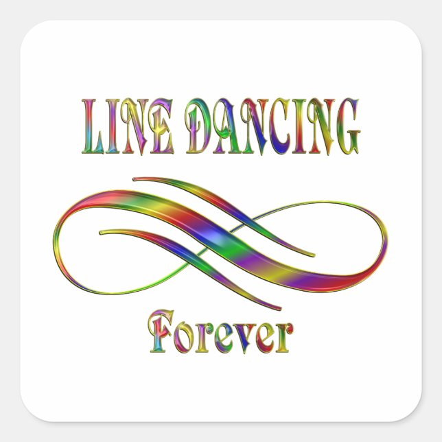 Line Dancing Forever Square Sticker (Front)