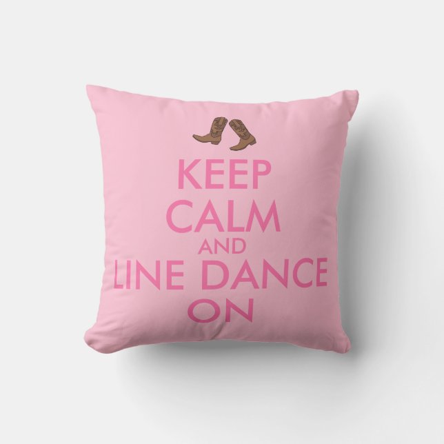 Line Dancing Gift Keep Calm Dancer Cowboy Boots Cushion (Front)