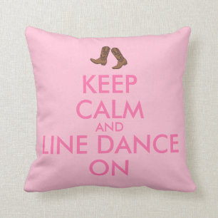 Line Dancing Gift Keep Calm Dancer Cowboy Boots Cushion