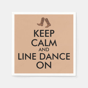 Line Dancing Gift Keep Calm Dancer Cowboy Boots Napkin