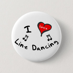 Line Dancing Gifts - I Heart Line Dancing 6 Cm Round Badge