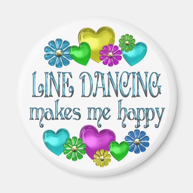Line Dancing Happinness Magnet (Front)