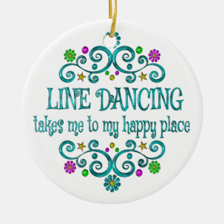 Line Dancing Happy Place Ceramic Tree Decoration