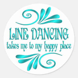 Line Dancing Happy Place Classic Round Sticker