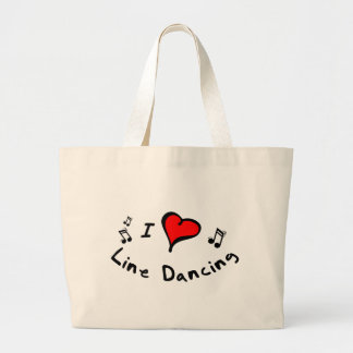 Line Dancing I Heart-Love Gift Large Tote Bag