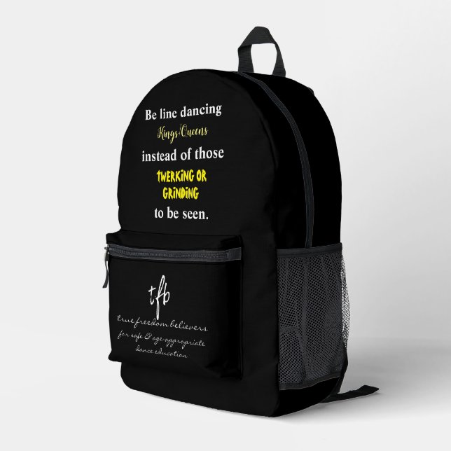 Line Dancing Kings/Queens III Printed Backpack (Back Corner Right)