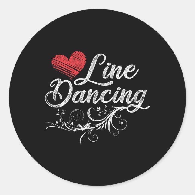 Line Dancing Line Dance  Classic Round Sticker (Front)
