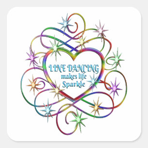 Line Dancing Makes Life Sparkle Square Sticker