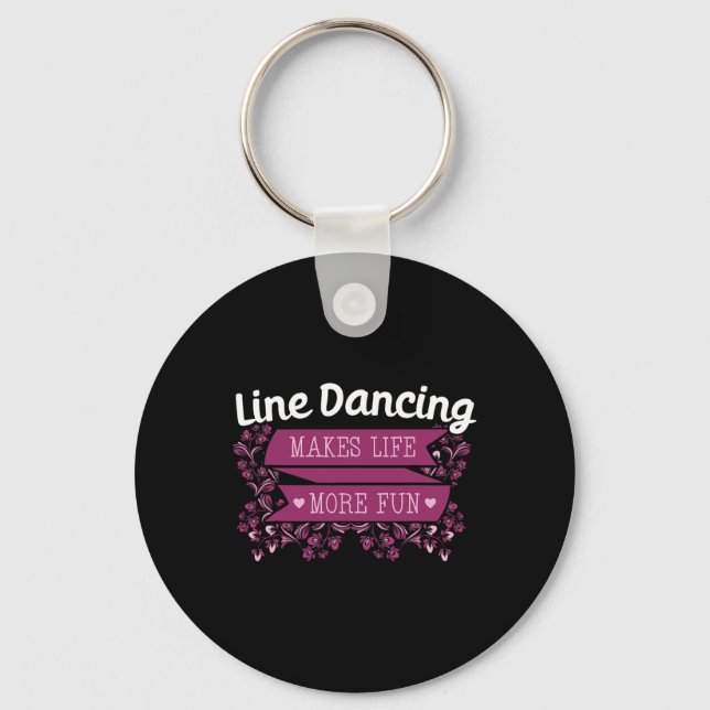 Line Dancing Performer Choreographed Group Dance T Key Ring (Front)