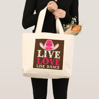 Line Dancing Quote Dance Lover Pun Text Design  Large Tote Bag
