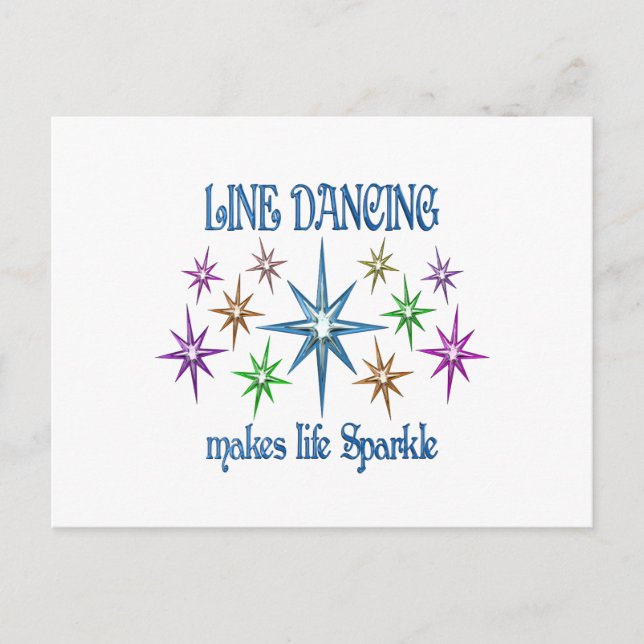 Line Dancing Sparkles Postcard (Front)