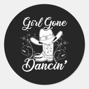 Line Dancing Texas Cowgirl Gift Women Line Dance  Classic Round Sticker
