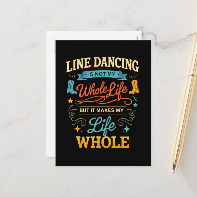 Line Dancing Whole Life Dancer Gift for Dance Holiday Postcard (Front/Back In Situ)