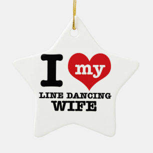 Line dancing Wife Ceramic Tree Decoration