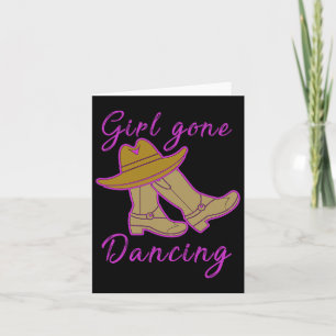 Line Dancing Women Cowgirl Yeehaw Line Dance Card