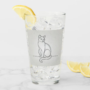 line drawing cat glass