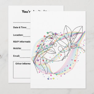 Line drawing face design simple arty design  invitation