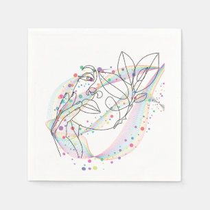 Line drawing face design simple arty design napkin