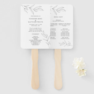 Line Drawing Foliage Ceremony Program Hand Fan
