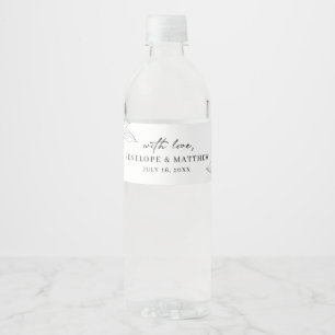 Line Drawing Foliage Leaf Water Bottle Label