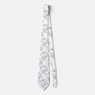 Line Drawing Great Dane Head Neck Tie