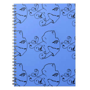 Line Drawing Great Dane Head Spiral Notebook