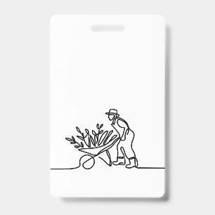 line drawing of a farmer or gardener ID badge