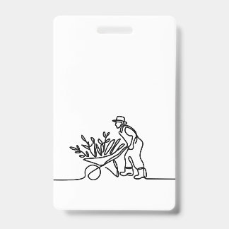 line drawing of a farmer or gardener ID badge