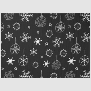 Line Drawing Ornaments and Snowflakes Christmas Tissue Paper
