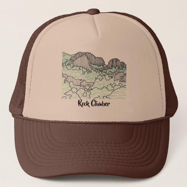 Line Drawing Rocks Mountains Your Words Hats (Front)