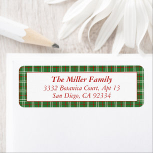 Line Drawn Illustrated Plaid Stripe Return Address