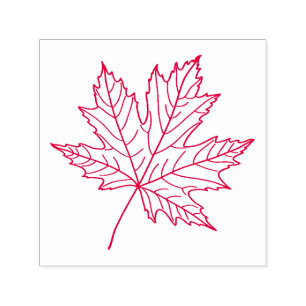 Line Drawn Leaf Rustic Wedding Stationery Self-inking Stamp