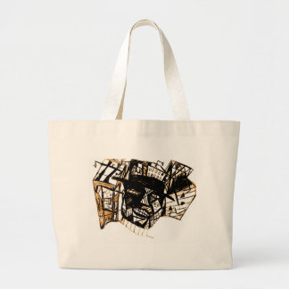 line face white large tote bag