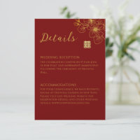 Line floral cherry blossom Chinese wedding details