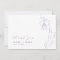 Line flower Lavender Thank you Card