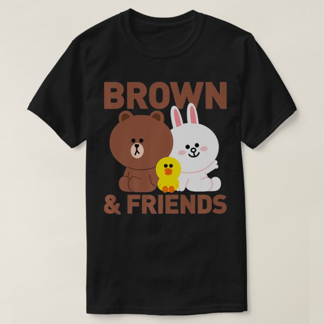 Line Friends Brown & Friends Trio Premium  T-Shirt (Design Front)
