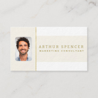 Line Golden Minimalist  Professional Business Card