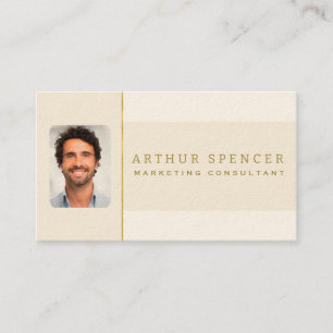 Line Golden Minimalist Professional Business Card