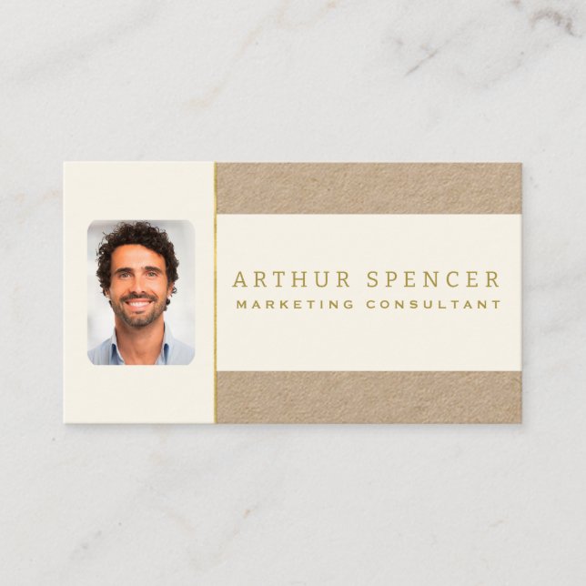 Line Golden Minimalist  Professional Business Card (Front)