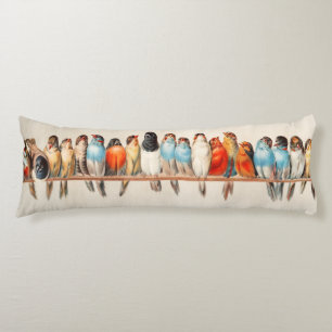 Line of Birds & Dove Body Cushion