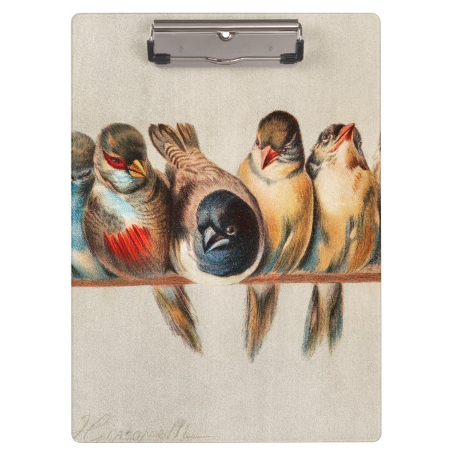 Line of Birds & Dove Clipboard (Front)