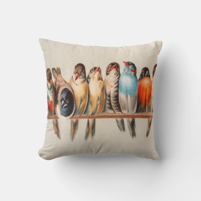Line of Birds & Dove Cushion (Front)