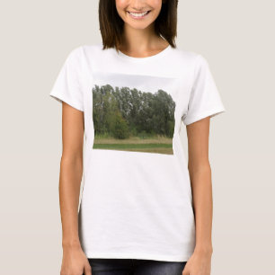 Line of Leaning Trees Landscape Ladies T Shirt
