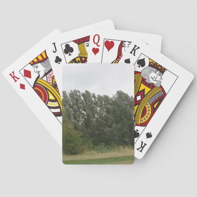 Line of leaning Trees Landscape Playing Cards (Back)