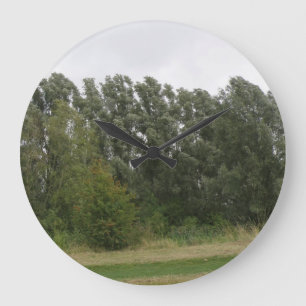 Line of Leaning Trees Landscape Wall Clock