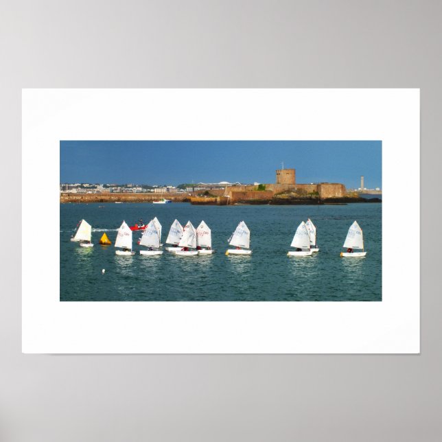 Line of Optimist boats Poster (Front)