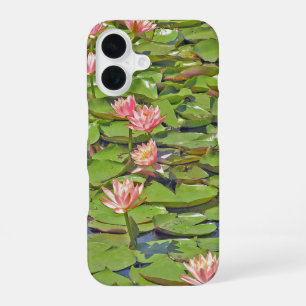 Line of Pink Water Lilies iPhone 16 Case