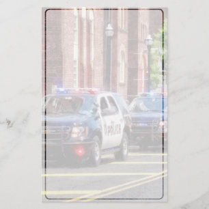Line of Police Cars Stationery